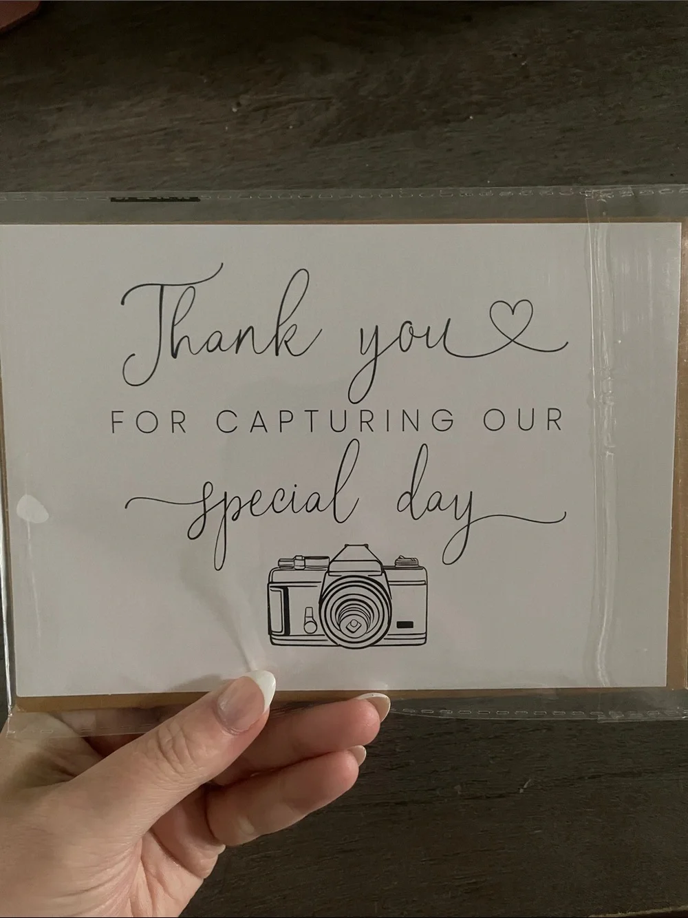 Photographer Thank You Card - White with Black Camera Print